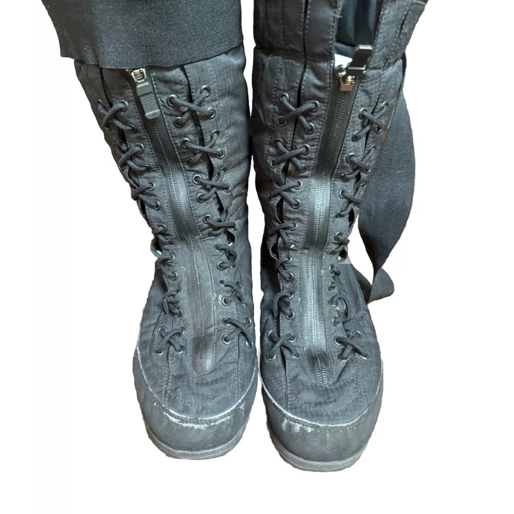 Stella McCartney Adidas Black Lace-Up Mid-Calf Boots with Sturdy Soles